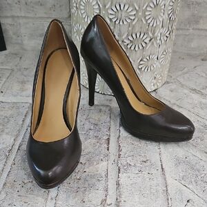Nine West Dark Brown Leather Heels